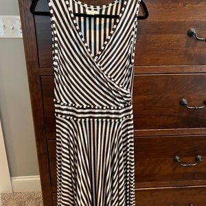 Max Studio Cream/Brown Striped Dress